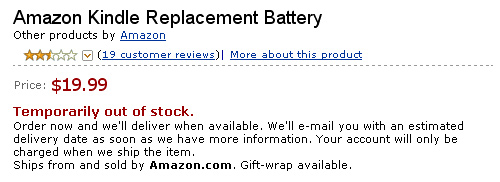 Amazon Kindle battery 