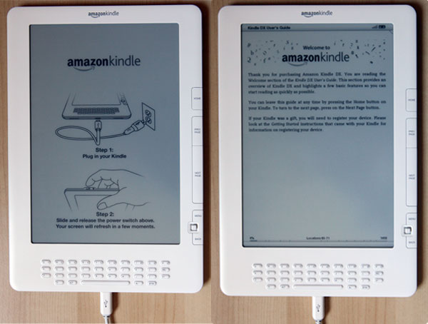 Kindle DX power up